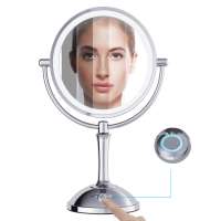 Chrome Iron Frame Led Makeup Mirror With Stand